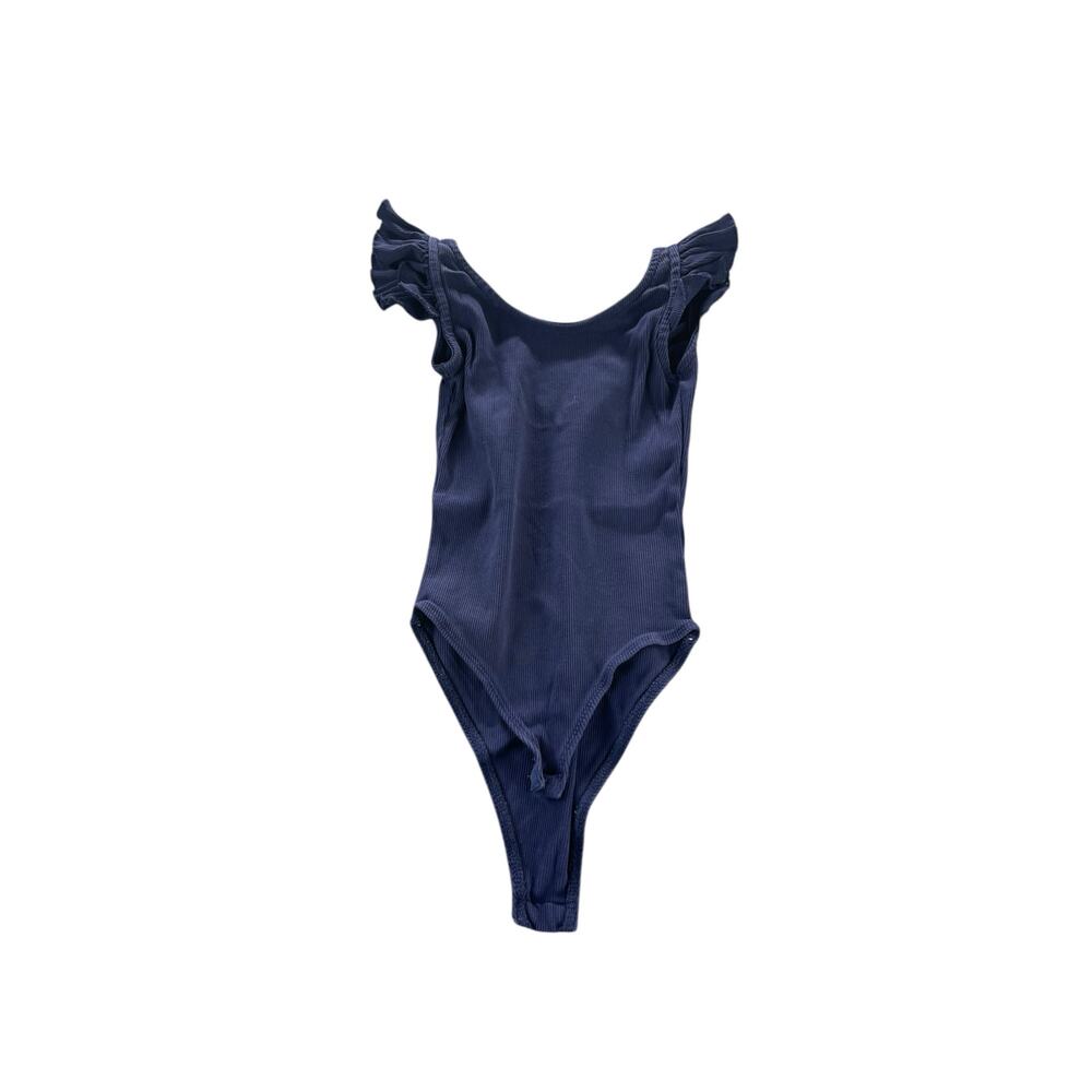 GB Fashion Navy Blue Sleeveless Ruffled One-Piece Bodysuit Youth Size 7